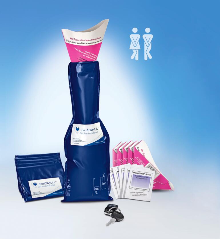 Kit de toilette de voyage avec sacs et accessoires pour unterwegs.