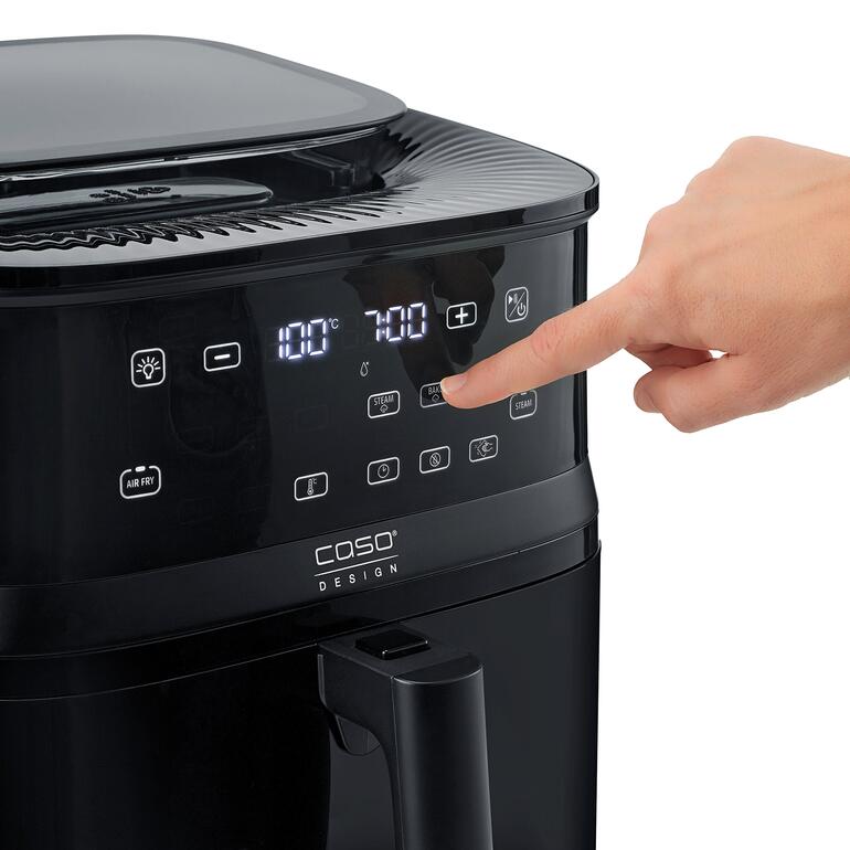 Gros plan des commandes du CASO AirFry & Steam 700.