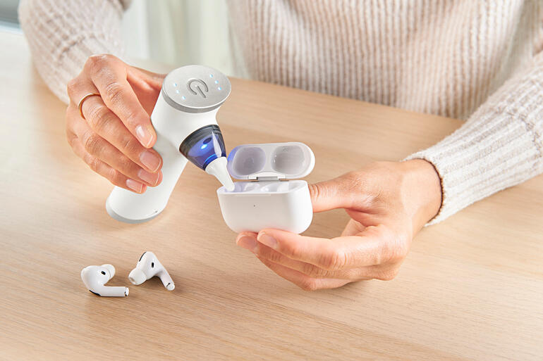 Mini aspirateur à la main, nettoyage d'écouteurs