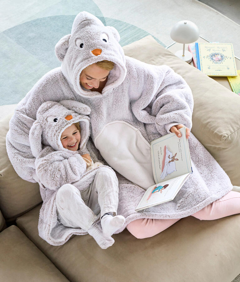 Pull douillet avec motif animal pour adulte et enfant