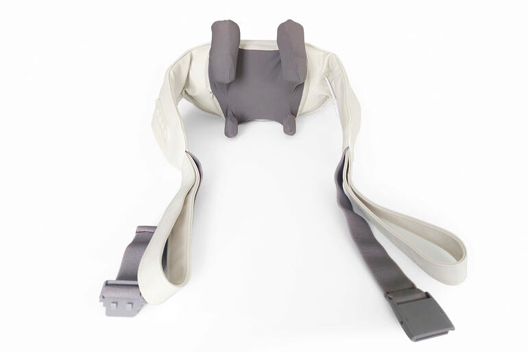 Appareil de massage Shiatsu avec bandoulières sous différents angles.