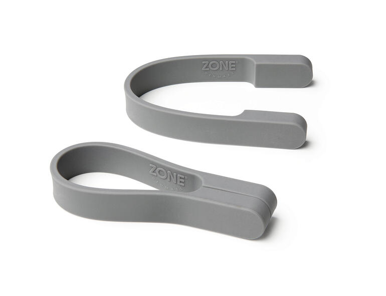 Porte-serviette magnétique, lot de 2 pièces Deux porte-serviettes magnétiques en gris.