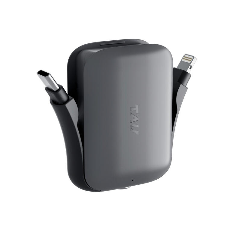 Powerbank 3-en-1 Mini 2.0 avec câbles rétractables.