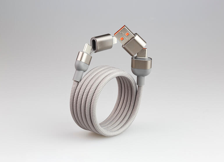 Câble de données et de chargement magnétique 4en1, design tressé élégant