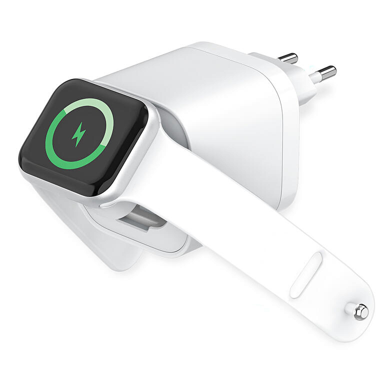 Chargeur rapide de voyage avec support pour montre intelligente.