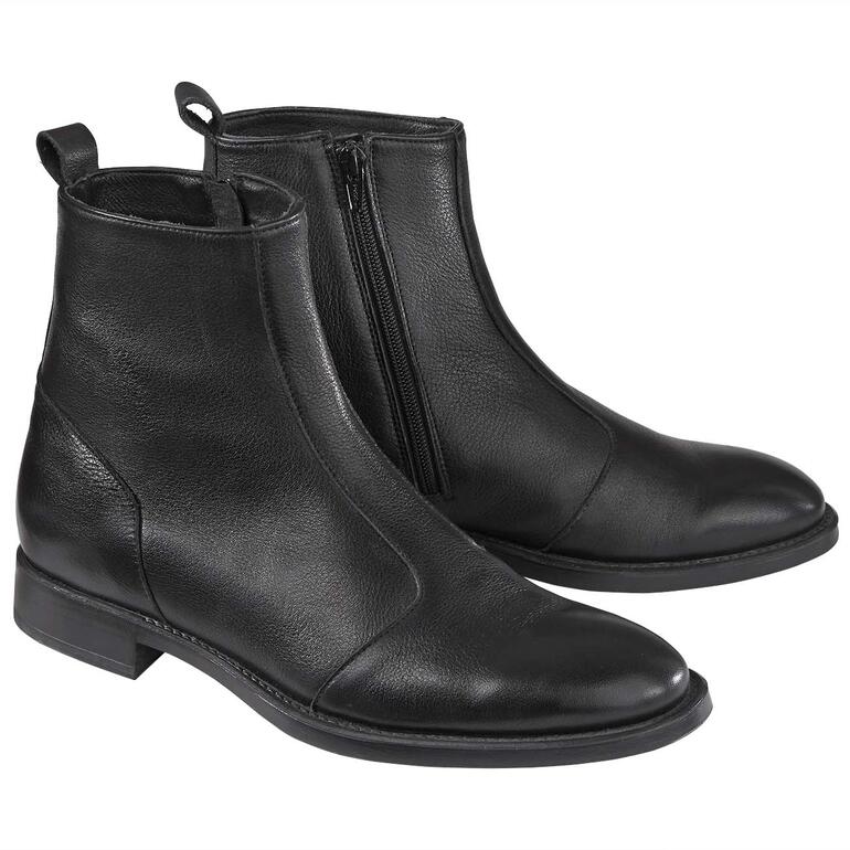Deux bottines Dandy noires en cuir côte à côte, de face