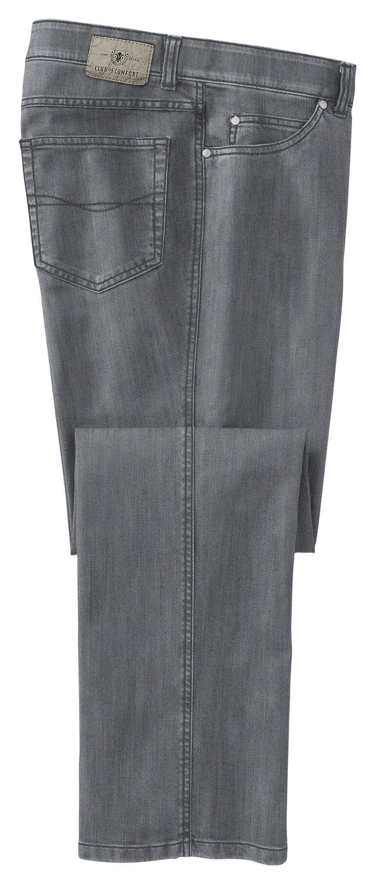 Jean T400® gris, montrant la vue latérale du pantalon.