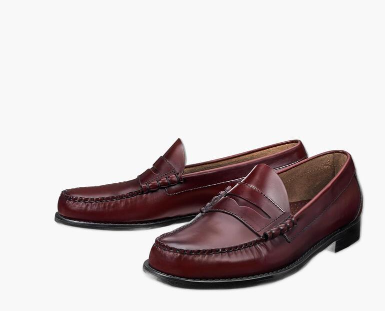 Mocassins bordeaux G.H. Bass Pennyloafer Weejuns au design classique.