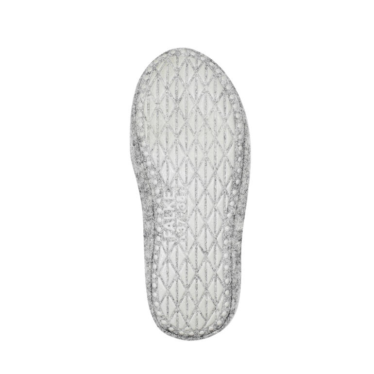 Femme, Crème/Gris Semelle d'une chausson avec un motif en losange.