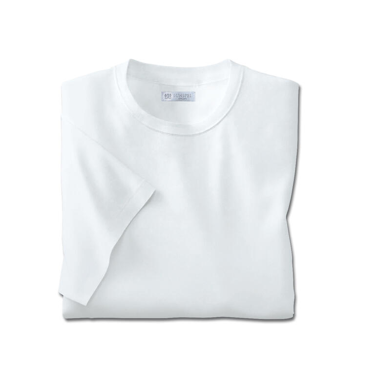 Manches courtes, col rond, blanc T-shirt Sunspel blanc, à manches courtes, col rond, taille 46/48.