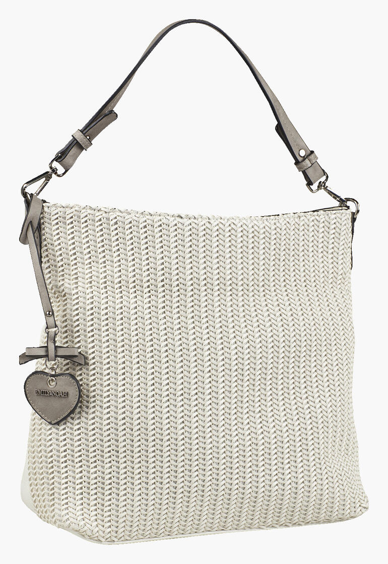 Sac tressé beige d'Emily & Noah dans une présentation élégante.