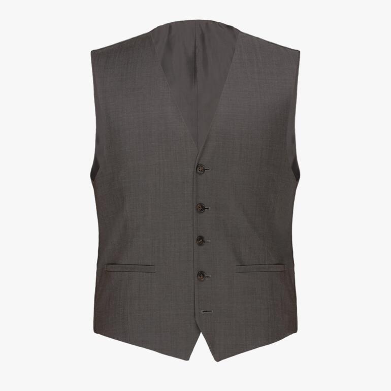Gilet gris du Modul-Anzug Super-120 sur fond blanc.