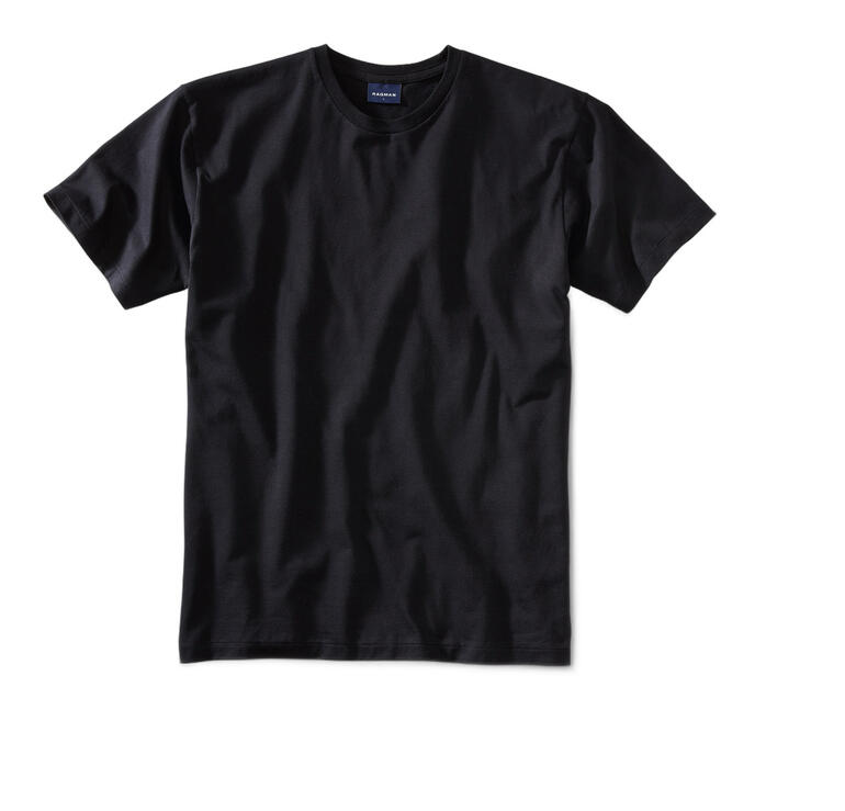 T-shirt noir Ragman en taille 44 posé sur un fond blanc.
