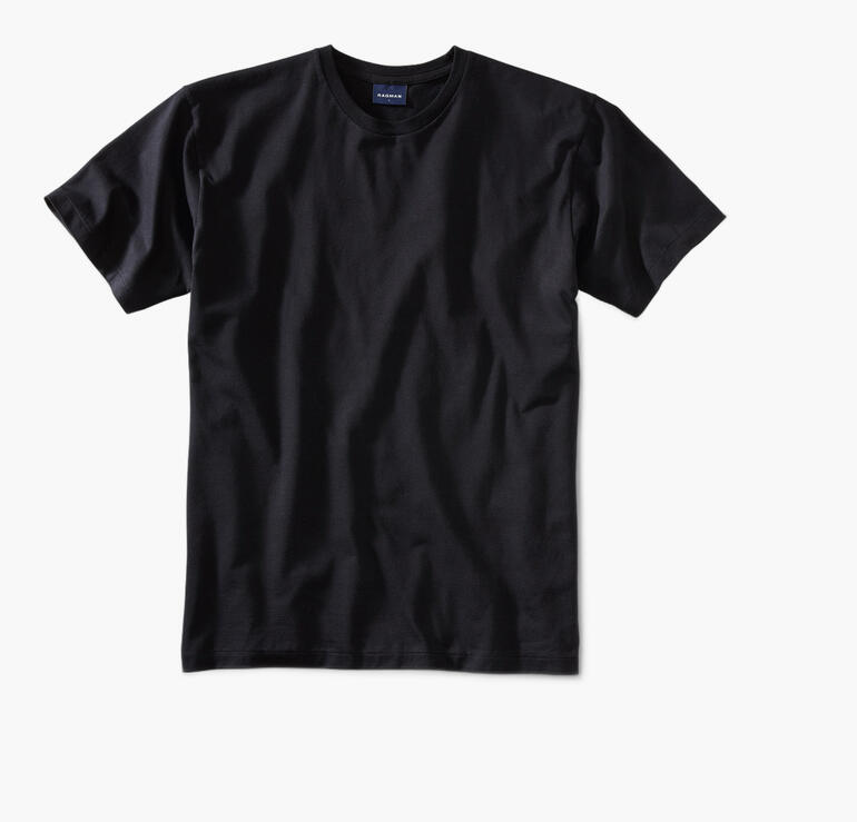 T-shirt noir Ragman en taille 44 posé sur un fond blanc.