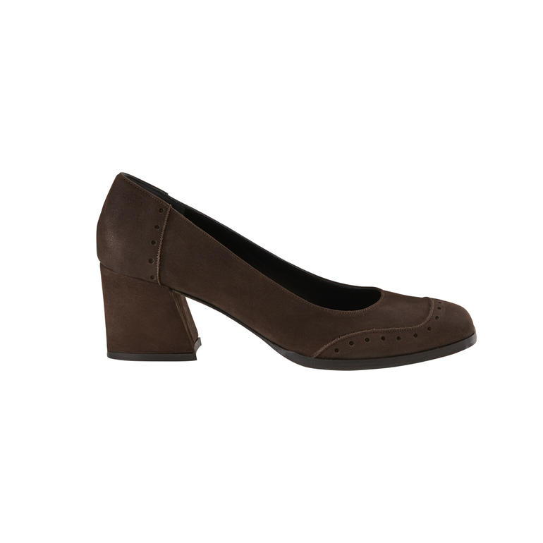 Escarpins 6 cm Marta Ray, Brun Vue de côté de la chaussure à talon de 6 cm de Marta Ray sur fond blanc.