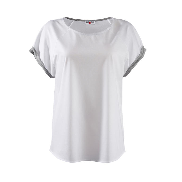 Vue de face du haut de pyjama pour femme gris, décontracté.