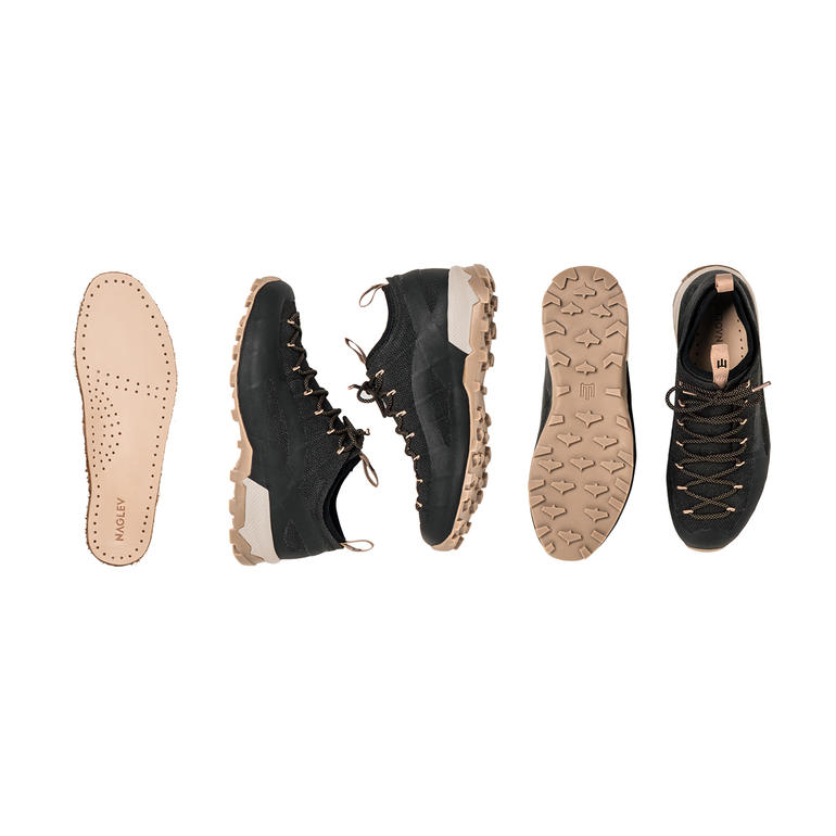 Différentes vues des sneakers Naglev Lifetime, y compris la semelle intérieure.