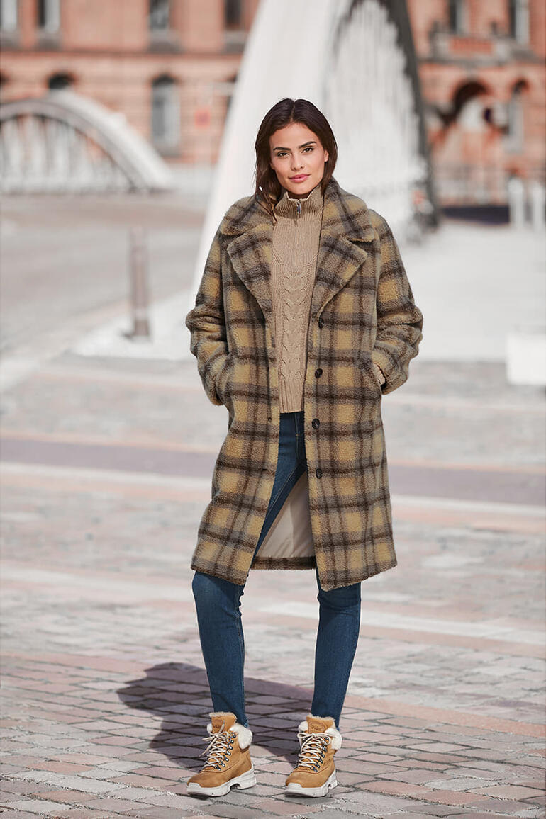 Bottines de randonnée Pajar® Femme en manteau à carreaux en peluche avec des baskets en extérieur