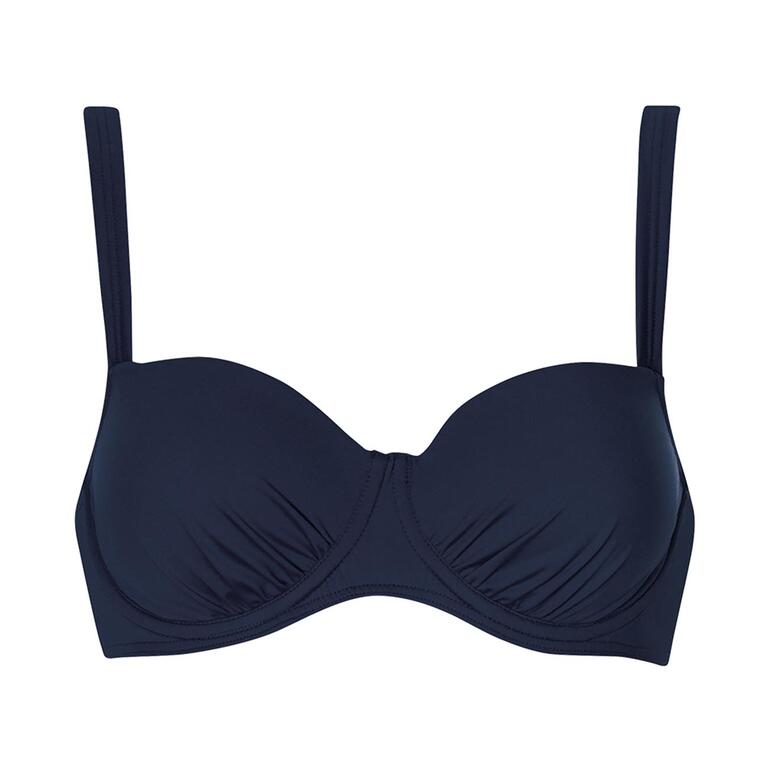 Haut de bikini bleu foncé de Sunflair® ReNew sur fond blanc.