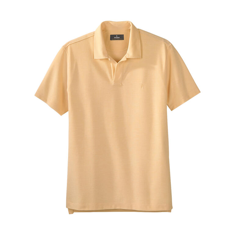 Jaune Polo beige pour homme avec col et manches courtes, taille : 50