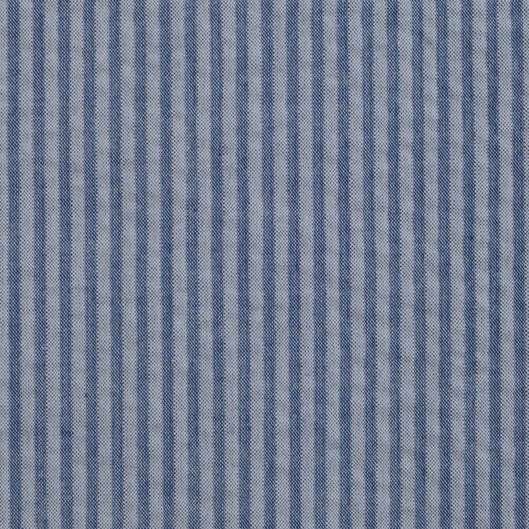 Bleu Tissu seersucker rayé avec des lignes bleues et blanches.