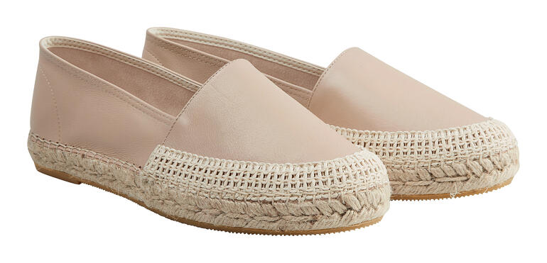 Espadrilles en cuir beige de Macarena, taille 36.