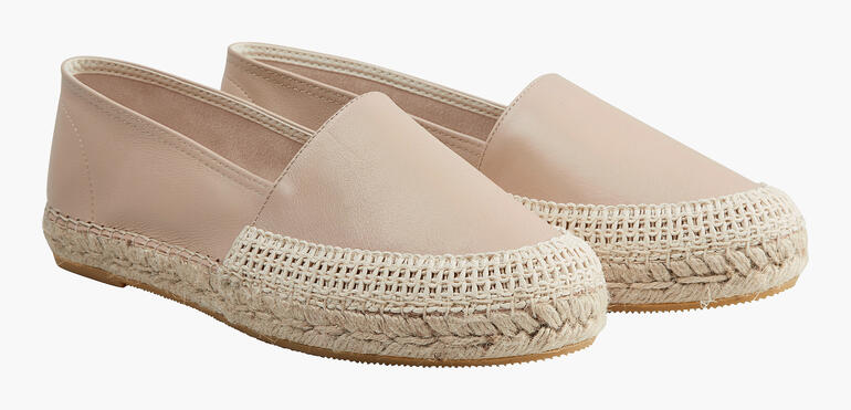 Espadrilles en cuir beige de Macarena, taille 36.