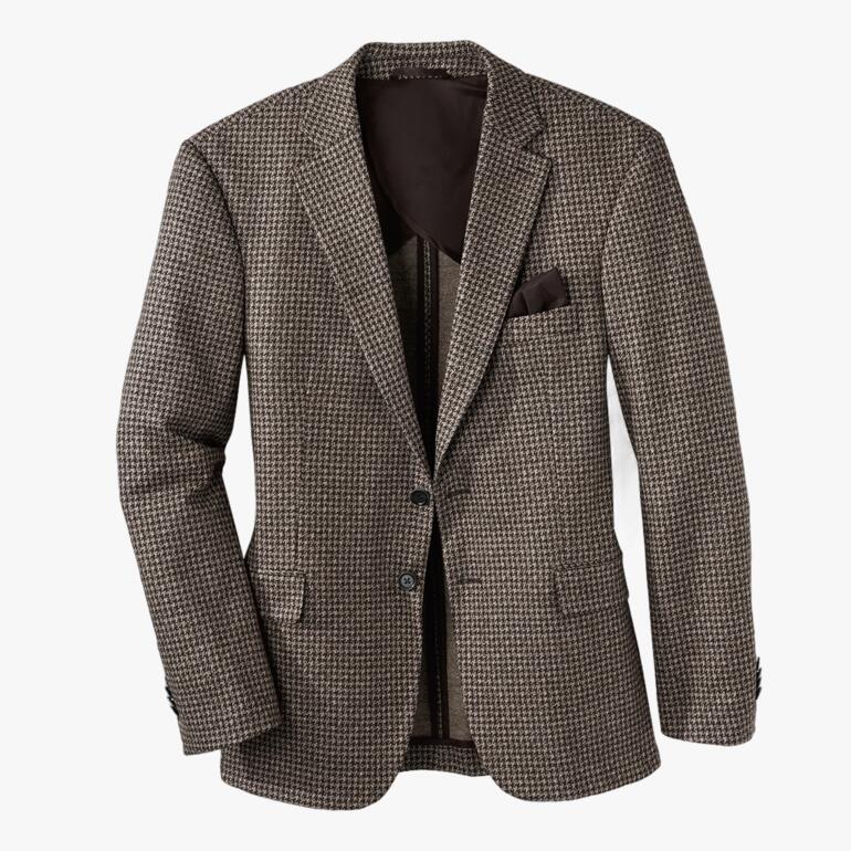 Blazer en jersey laine-soie, présenté de face