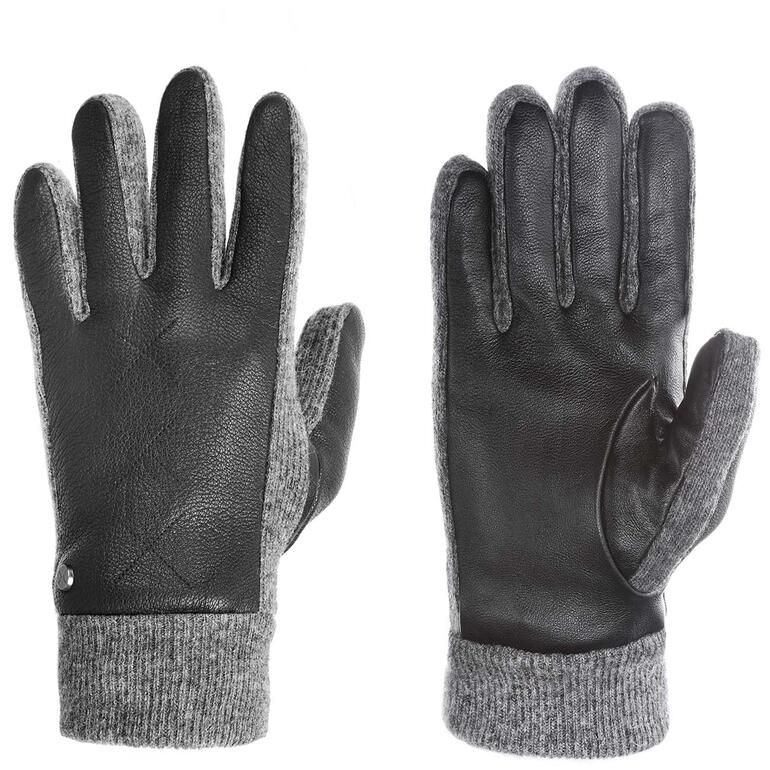 Gants Pearlwood smart-casual noirs et gris vus de face