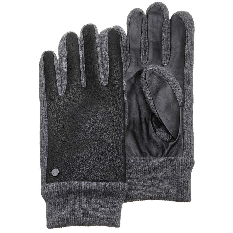 Gants Pearlwood smart-casual noirs et gris vus de face