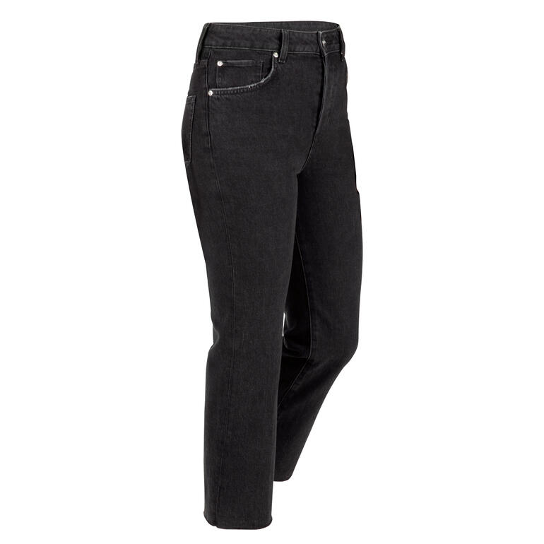 Jeans cropped noir de Liu Jo, vue latérale.