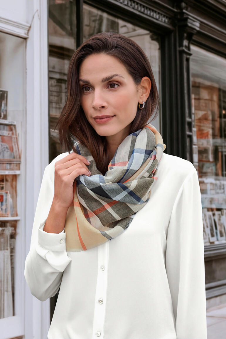 Foulard Tartan D'Hiver - Longue Écharpe À Carreaux Chaude En Laine Pour