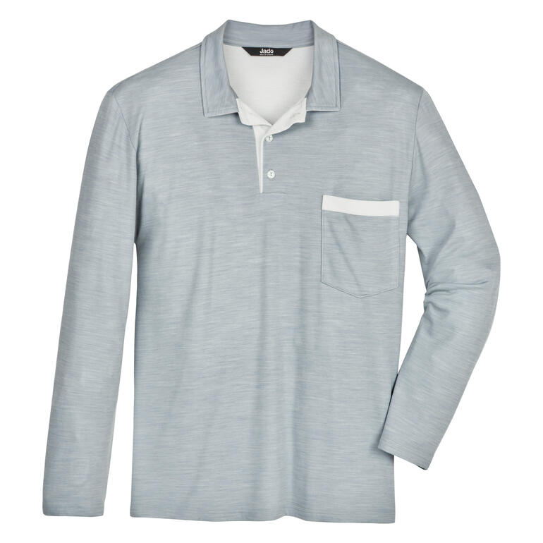 Haut du pyjama double face bleu clair, à plat