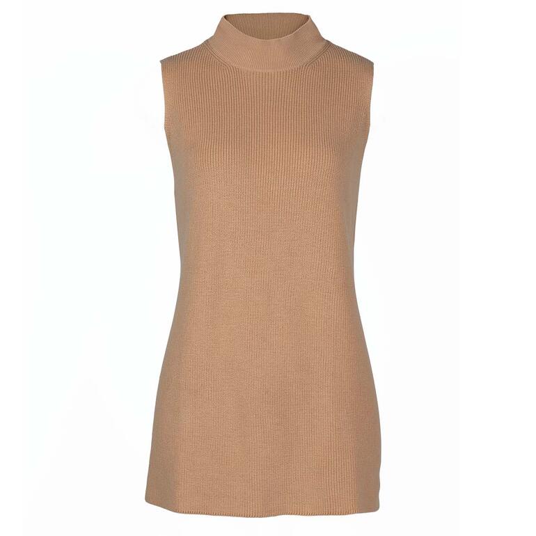 Débardeur Pull long Junghans 1954 en beige, vue de face devant un fond clair.