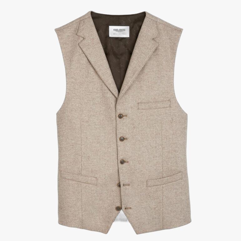 Gilet beige avec boutons et poches de Carl Gross