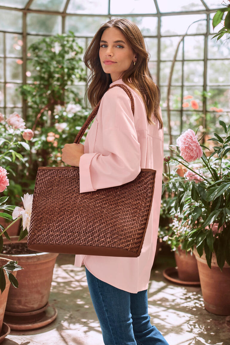 Sac fourre-tout en cuir tressé Allan K