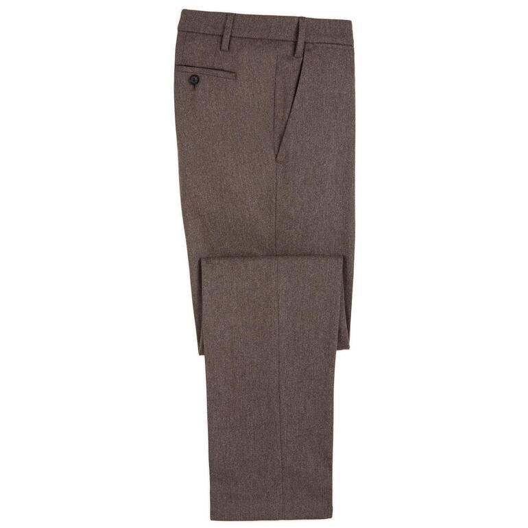 Pantalon en cachemire-wool Eurex by Brax en marron, plié élégamment.