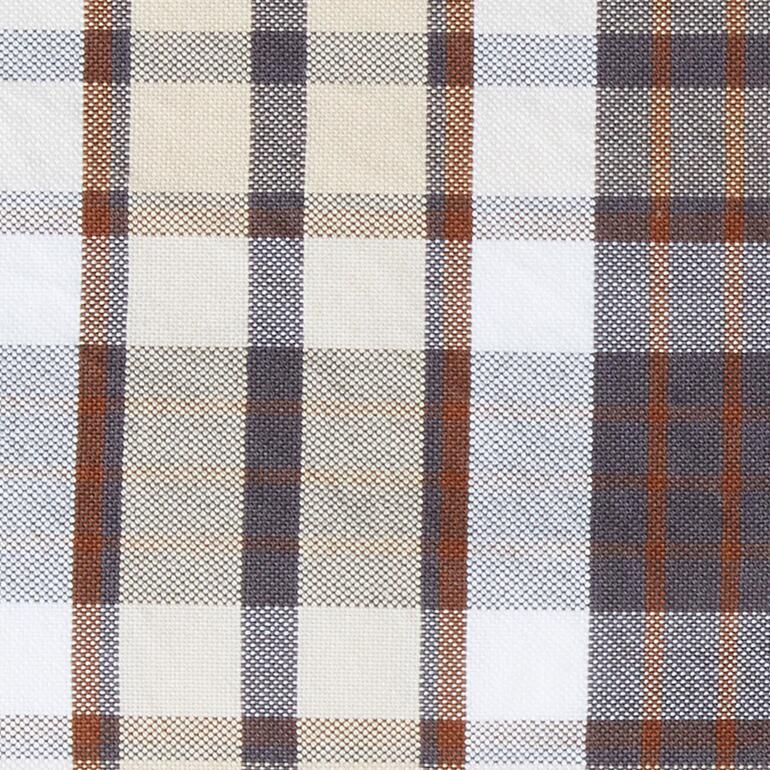 Motif à carreaux tissé dans des tons marron et beige.