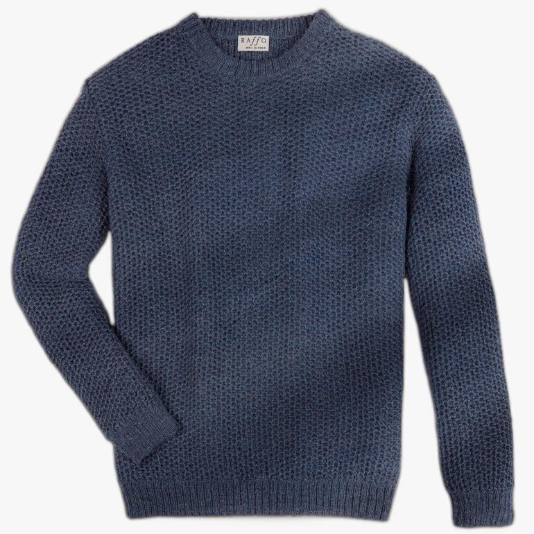 Pull Alpaka-Honeycomb gris sur fond blanc