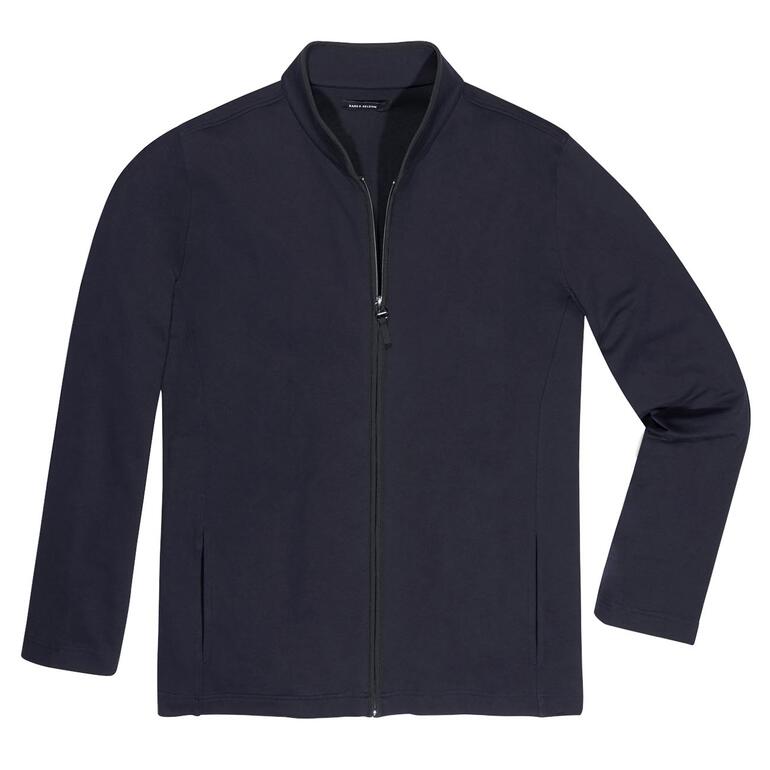 Marine Veste de loungewear en gris foncé avec fermeture éclair.