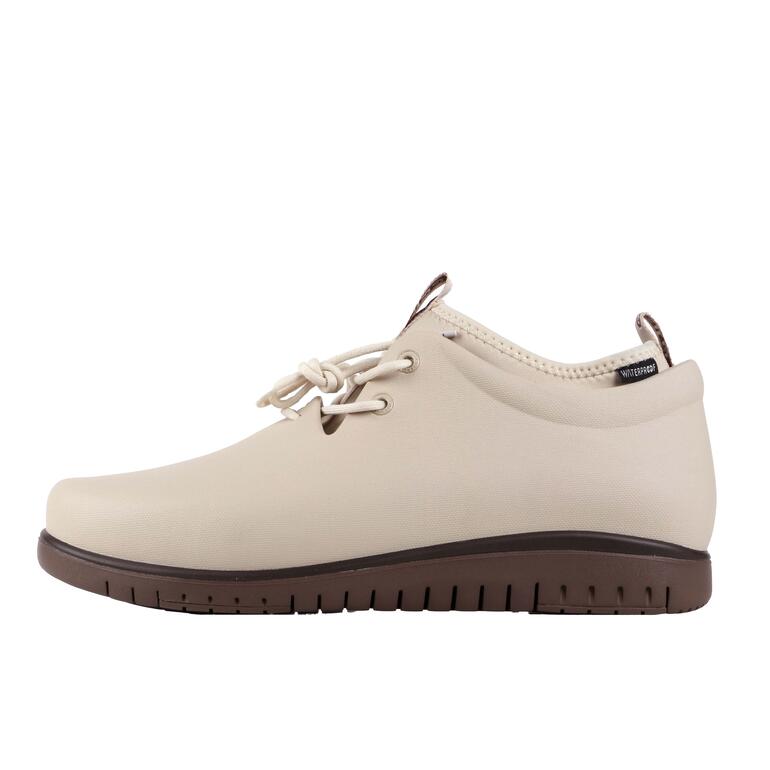 Bottes de pluie Ccilu en couleur crème avec design élancé et lacets.
