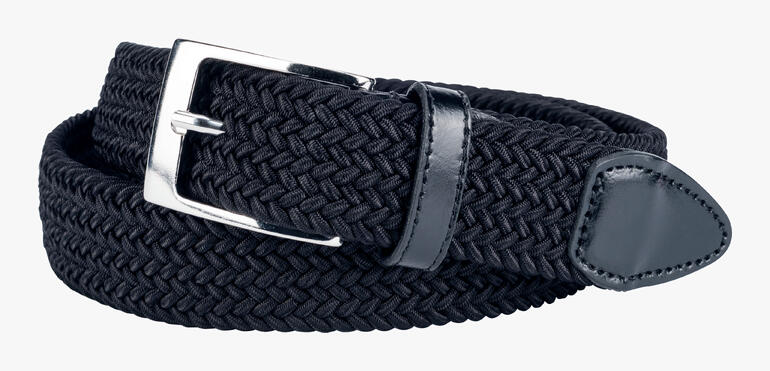 Ceinture élastique noire avec boucle argentée