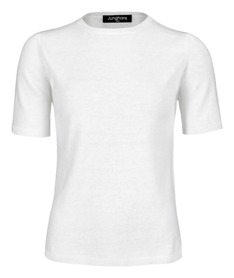 T-shirt Milk-Cotton Junghans 1954, simple t-shirt blanc à col rond.