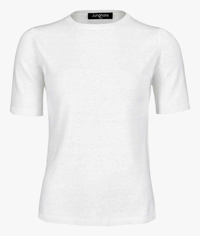 T-shirt Milk-Cotton Junghans 1954, simple t-shirt blanc à col rond.