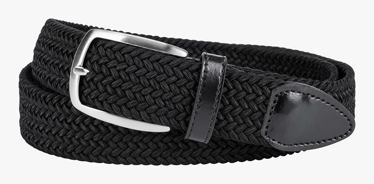 Ceinture élastique noire avec une boucle argentée
