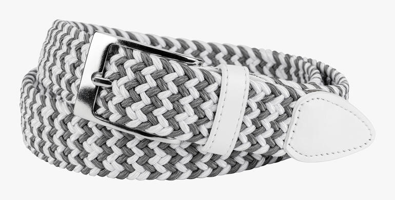 Ceinture élastique blanche/grise avec boucle en métal