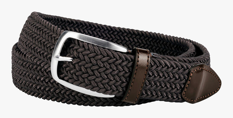 Ceinture élastique marron avec boucle en métal