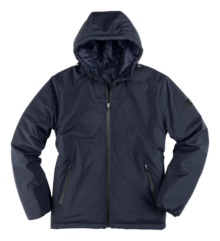Veste réversible Softshell Veste réversible en softshell dans une couleur sombre, avec capuche et fermeture éclair.