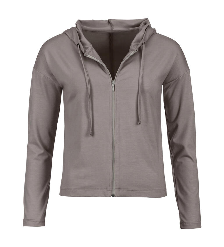 Hoodie Loungewear en gris pierre, avec capuche, taille 36.