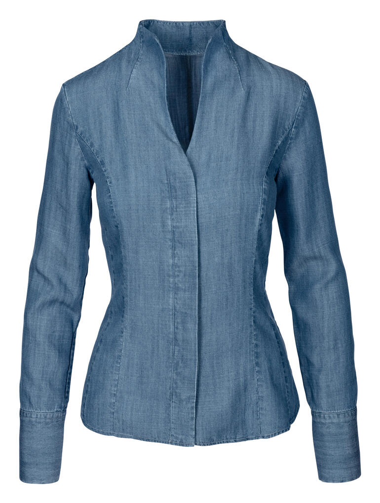 Blouse à col mao en denim van Laack entdecken